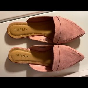 SUEDE BLUSH MULES- 7.5